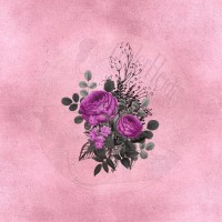 Kunstleder Panel "pink flower" - 40x40 cm