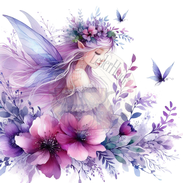 Bügelbilder -"fairy Girl Blumen" - versch. Größen