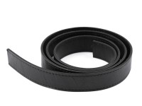 Kunstleder Gurtband/ Taschenhenkel durchgesteppt schwarz- 120cm lang - 25mm