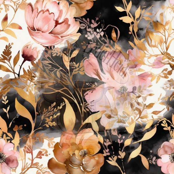 Panama Digital -"Flowers black/rosé"- Eigenproduktion