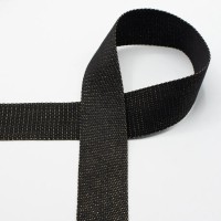 Gurtband unifarben mit Lurex - schwarz -  40mm