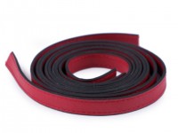 Kunstleder-Gurtband durchgesteppt - rot- 120cm lang - 15mm breit