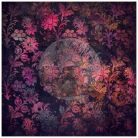 Kunstleder Panel  "Grunge Damask" pink - 40x40 cm