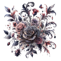 Bügelbilder -"Flowers Gothic" - versch. Größen