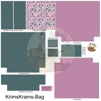 OUTDOORSTOFF Panel "KrimsKrams-Bag" - Flowers mint/rosa
