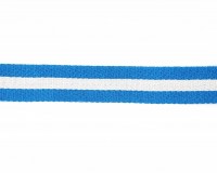Baumwoll-Gurtband 40mm - breite Streifen  aquablau/weiss - SOFT