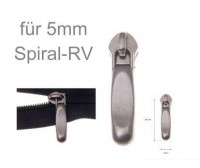 Metallzipper schwarz gunmetal schmal gewölbt - für 5mm Spiral-Reissverschluss