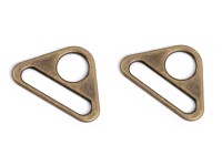 Dreieck-Stegschnalle / Gurtaufhängung - altmessing - 31mm breit (2 Stück)