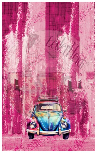 Kunstleder Panel für Geldbörsen "Auto pink" - 25x40 cm