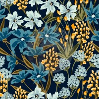 Panama Digital -"Floral blue/yellow"- Eigenproduktion