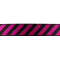 Glanz-Gurtband - 40 mm - Streifen - schwarz/pink
