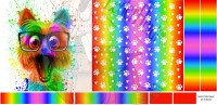 Schnittmuster-Panel Flotter Shopper - "Crazy Dog"- rainbow- Nähset