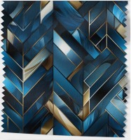 Wasserdichter Canvas - "Geometrics Blue Gold"- Eigenproduktion