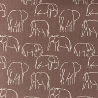 Baumwoll - Popeline- "Elefanten" Strichzeichnung - mauve - Snoozy Fabrics®