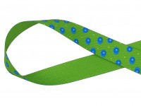 Gurtband bedruckt - Dots - grün/blau - 30 mm
