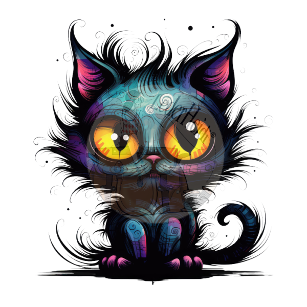 Bügelbilder - "Spooky Rainbow Cat" - versch. Größen