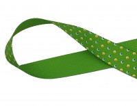 Gurtband bedruckt - Dots - grün/bunt - 30 mm