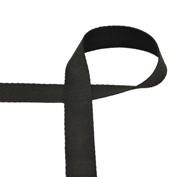 Baumwoll-Gurtband SOFT - 25 mm- unifarben - schwarz - SOFT