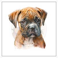 Kunstleder Panel - "Puppy Boxer welpe Motiv 6 - 25x25 cm-