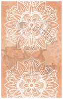 Kunstleder Panel  für Geldbörsen "Mandala apricot/weiss" - 25x40 cm