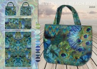 Taschen Panel Shopper -Canvas - Digitalprint - Pfau blau - 21014- VORBESTELLUNG
