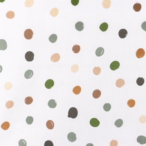 Baumwoll - Popeline digital - "große Punkte" - altgrün - Snoozy Fabrics®