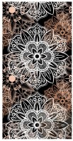 Kunstleder Panel  für Geldbörsen "Mandala schwarz/weiss/braun" - 25x40 cm