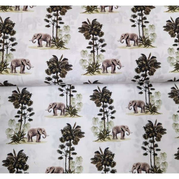 Baumwoll - Popeline Digital - "Elefanten" - Snoozy Fabrics®