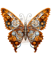 Bügelbilder - "Steampunk Butterfly bronzegold" - versch. Größen