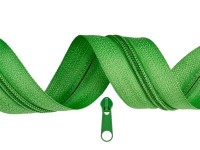 3 Meter Endlos-Reissverschluss 5mm - grasgrün -  inkl. 12 Zipper